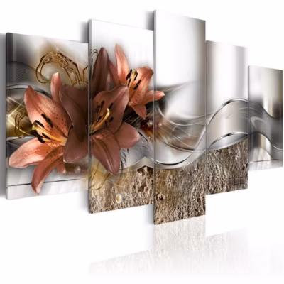 Tableau Marsala abstraite 100×50 cm
