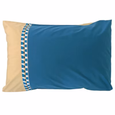 Taie d&rsquo;oreiller 50×70 cm en percale de coton LINOA bleu cobalt