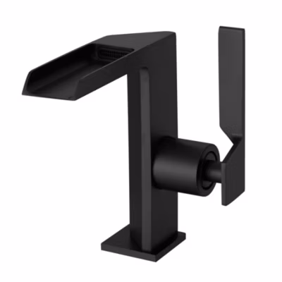 Robinet mitigeur bec cascade CEZIO chrome Noir mat – Saniverre