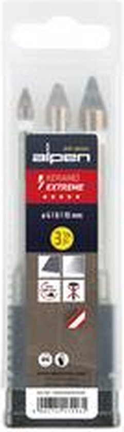Alpen Keramo extreme Box 0000300003100 Jeu de forets spécial verre 6 mm, 8 mm, 10 mm tige cylindrique 1 pc(s)