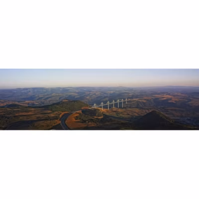 Tableau sur toile viaduc de millau 30×97 cm Fabriqué en France