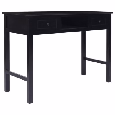 338538 vidaXL Buffet Noir 108x45x76 cm Bois de Paulownia massif