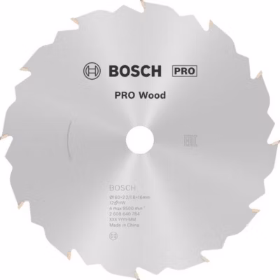 Bosch Accessories 2608640784 Lame de scie circulaire Standard for Wood Speed 160 x 16 x 2,4 mm 12 dents