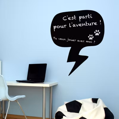 Sticker ardoise tableau noir – stickers muraux adhésif effaçable – BULLE DE CONVERSATION – 20x15cm