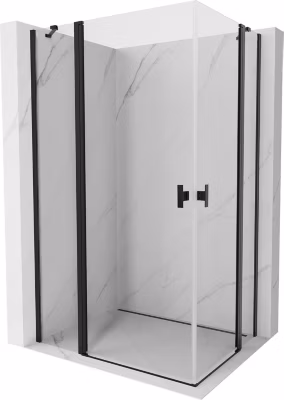 Mexen Mist Duo cabine de douche pivotante 110 x 75 cm, transparente, noire – 8A4-110-075-70-00