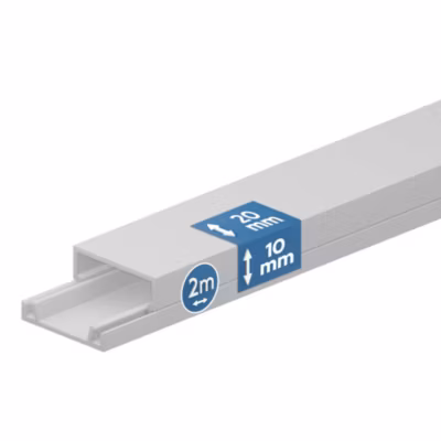 Goulotte électrique PVC 20×10 mm 2 m blanche EDO