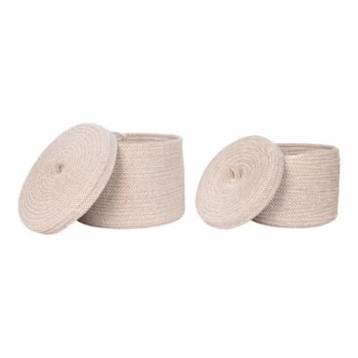 Ensemble de 2 Paniers en Coton Beige – Paniers Sebal