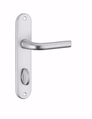 Ensemble de poignées pour porte intérieure Leto à condamnation, entr&rsquo;axes 165mm, argent – SP