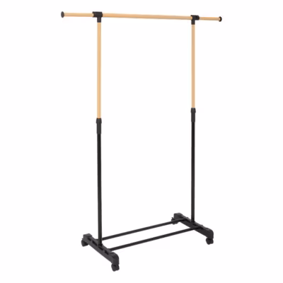 Portant à vêtements extensible effet bois – Noir- 5five