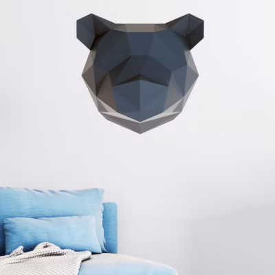 Sticker origami 3D ours noir 30 x 30 cm
