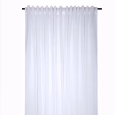 Voilage uni à passants dissimulés (140×260 cm – Blanc)