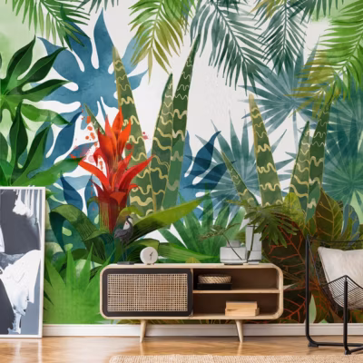 Papier peint panoramique Petite Jungle – Multicolore