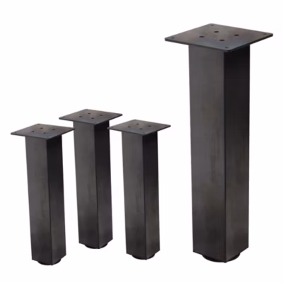 Lot de 4 pieds de table ML-Design H42 cm aspect industriel en acier profil carré 8×8 cm I-design