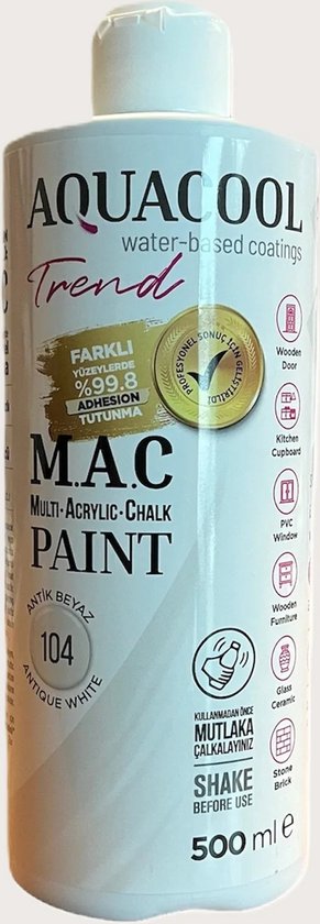 Aquacool Trend Antique Wit – Peinture armoires de cuisine – Peinture carrelage – Peinture métal – Peinture radiateur – Peinture comptoir – Peinture verre – Peinture porcelaine