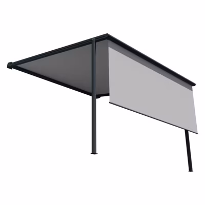 Store pergola toile rétractable – LURRA (Motorisé Secours à Télécommande + LED – Gris Anthracite – Gris clair – 4.00m x 3.00m)