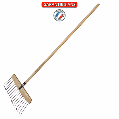 Outils Perrin Balai à feuilles et gazon « bois/acier » emmanché – manche de 1,50m