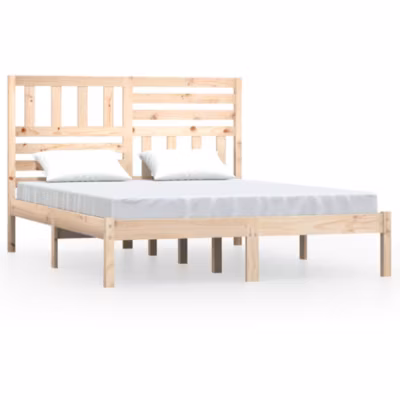 Lit double, Lit adulte, Cadre de lit sans matelas bois de pin massif 140×190 cm