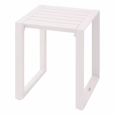 Table d&rsquo;appoint carrée Allure avoine 44 x 44 x 55cm en aluminium  – Hespéride