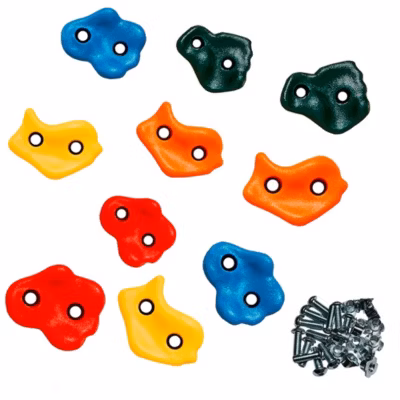 10 Pierres à grimper d&rsquo;escalade pour structures de jeux  Fixations incluses