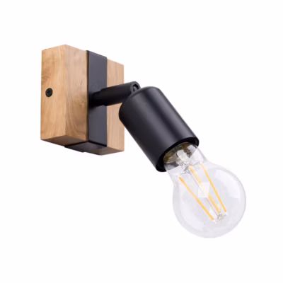 Plafonnier en acier/bois 1 lampes 14x8x11cm Sollux