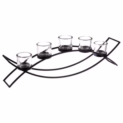 Photophore sur pied – métal – 5 bougies 17×54 cm – Atmosphera