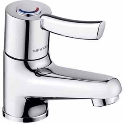 Mitigeur petite taille idéal pour lave-mains petit lavabo petite vasque SANINDUSA XS chromé livré avec 2 flexibles 3/8