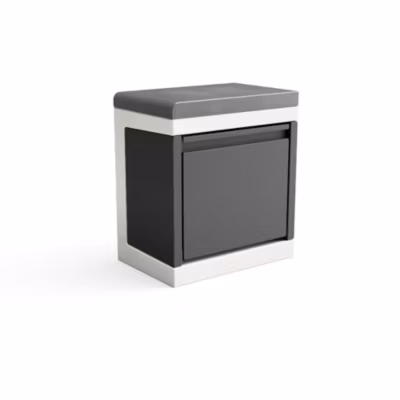 TUOZI-Module de support Poubelle de Recyclage KITAWAY pour Barbecue en Béton Préfabriqué (Blanc, Gris-42x63x63 cm)-Extérieur