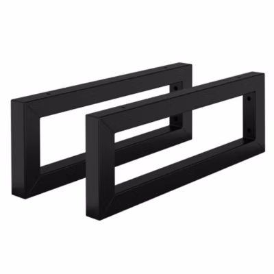 Set de 2x consoles murales support d&rsquo;étagères en acier noir mat 450x150x30 mm