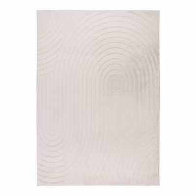 Tapis doux scandinave graphique effet 3D Pela 150×80 CM – Ivoire