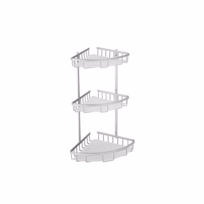 Etagère d&rsquo;angle de douche 3 niveaux à  fixer RILEY Chromé MSV