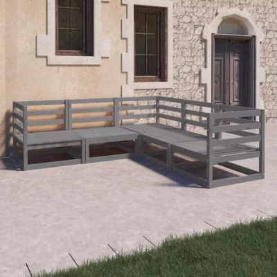 vidaXL Bois de Pin Massif Salon de Jardin 5 pcs Ensemble de Meubles de Patio Mobilier de Terrasse Mobilier de Jardin Meubles 30757