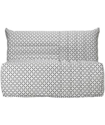 BULTEX Banquette BZ BECCI 3 places – L 142 x P 101 cm – Tissu noir et blanc