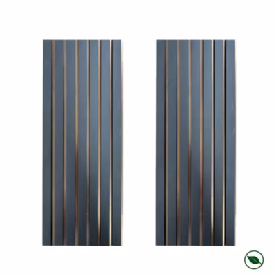 Lot de 2 Panneaux tasseaux MDF Noir mat sur fond bronze 2770x287x20 mm –