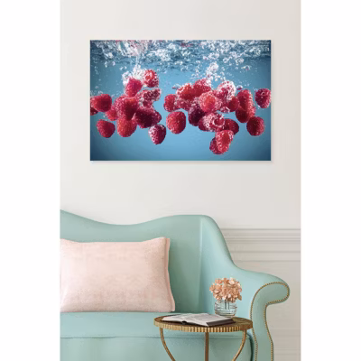 Tableau verre acrylique Bulles De Framboises 90 x 60 cm – Décoration murale photo pour la maison
