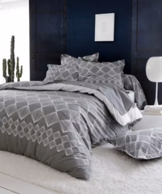 Ensemble draps et traversin FOREVER (90×190 cm – Gris clair)