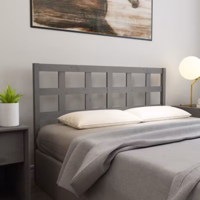 vidaXL Tête de lit Gris 156x4x100 cm Bois massif de pin 817897