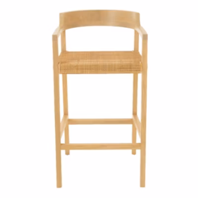 Chaise de bar en teck (53x55x100 cm – Naturel)