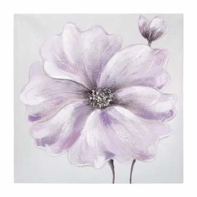 Toile peinte Fleurs encadrée 48×48 cm – Multicolore- Atmosphera