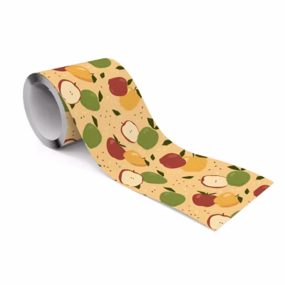 Bande Décorative auto-adhésif POMMES Colorées Fruit Pour la Cuisine 10cm x 300cm