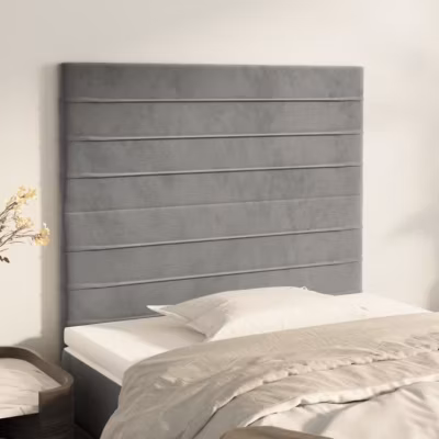 vidaXL Têtes de lit 2 pcs Gris clair 100x5x78-88 cm Velours3116514