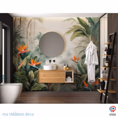 Papier peint Jungle tropicale colorée 3 – MaCrédenceDéco – Intissé – 400 cm – 280 cm – MaCrédenceDéco