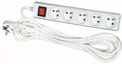 Bloc multiprise + interrupteur 5 prises 1,5m Dio