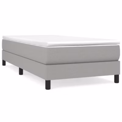 Lit simple, Lit adulte, Cadre de lit à ressorts gris clair 80×200 cm tissu