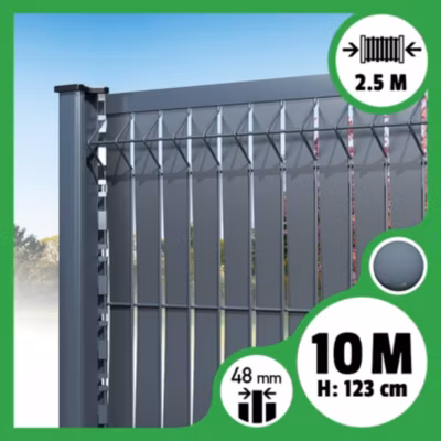 Kit 10m occultation lattes aluminium pour panneau rigide maille 55 – H 1m23 x 2m50 Gris anthracite