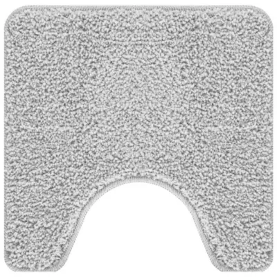 Tapis de bain antidérapant avec découpe pour toilette Gris vidaXL