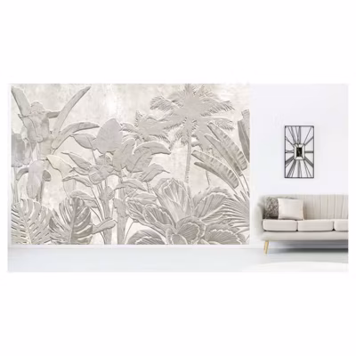 Papier peint intissé RELIEF TROPICAL 400 x 270 cm (LxH) – Tapisserie murale panoramique XXL, Made in France par Scenolia