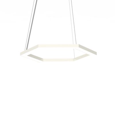 LUMICOM – ESAGONO 1X Suspension, STRIP LED, 22W/m, 3000K, métal, blanc brillant, D.40cm