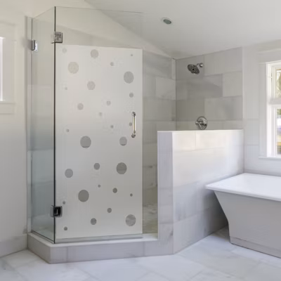 Film Fenêtre Anti Regard Occultant – PETITES BULLES – Stickers Autocollant Brise-Vue pour Vitre & Porte de Douche – 205x105cm
