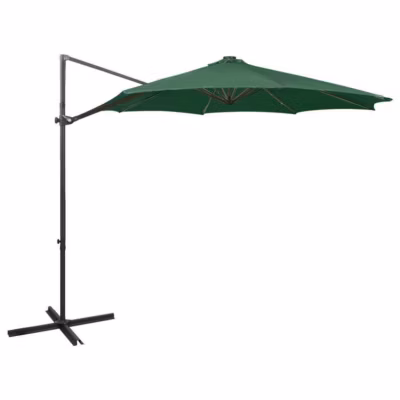vidaXL Parasol de Jardin en Porte-à-faux avec Mât et Lumières LED, Pare-soleil de Patio, Abri de Soleil Terrasse Extérieur, 312337