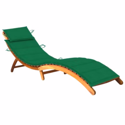 Chaise longue de jardin avec coussin Bois d&rsquo;acacia solide vidaXL
